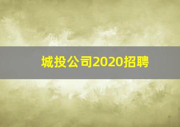 城投公司2020招聘