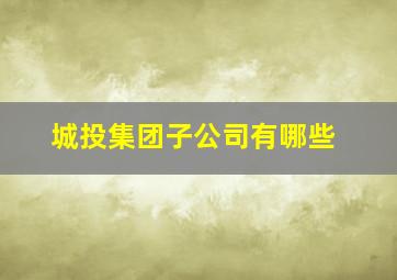 城投集团子公司有哪些