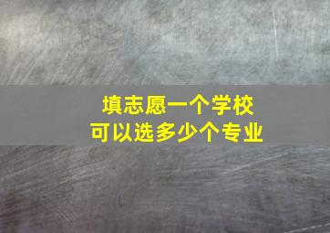 填志愿一个学校可以选多少个专业