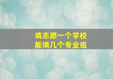 填志愿一个学校能填几个专业组