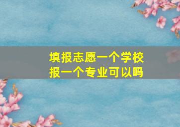 填报志愿一个学校报一个专业可以吗