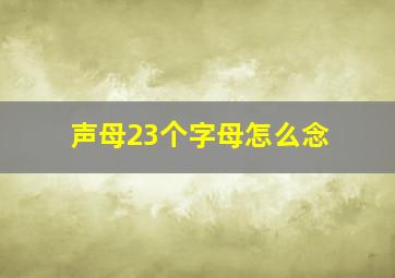 声母23个字母怎么念