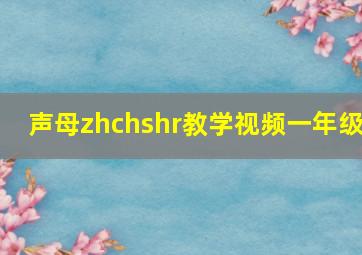 声母zhchshr教学视频一年级