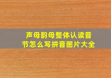 声母韵母整体认读音节怎么写拼音图片大全