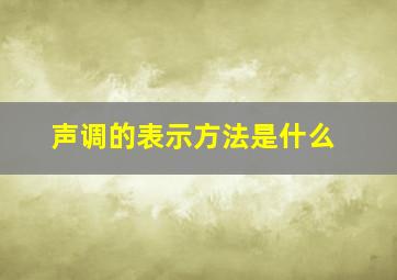 声调的表示方法是什么