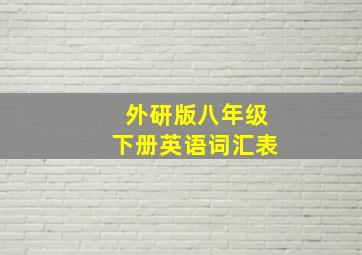 外研版八年级下册英语词汇表