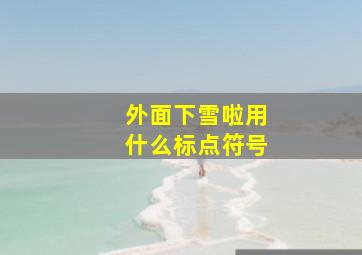 外面下雪啦用什么标点符号