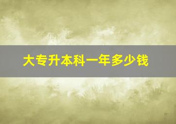 大专升本科一年多少钱