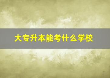 大专升本能考什么学校