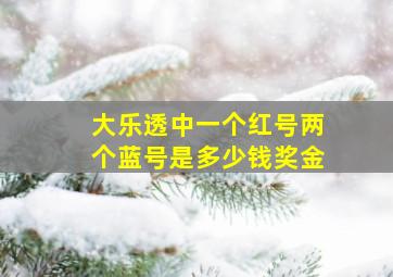 大乐透中一个红号两个蓝号是多少钱奖金