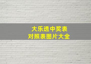 大乐透中奖表对照表图片大全