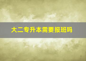 大二专升本需要报班吗