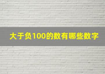 大于负100的数有哪些数字