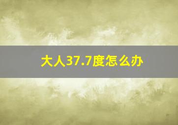 大人37.7度怎么办