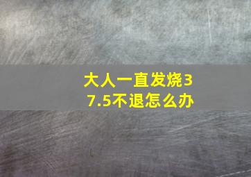 大人一直发烧37.5不退怎么办