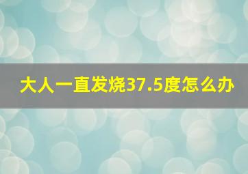 大人一直发烧37.5度怎么办