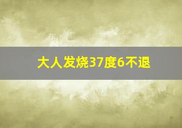 大人发烧37度6不退