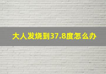 大人发烧到37.8度怎么办