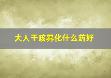 大人干咳雾化什么药好