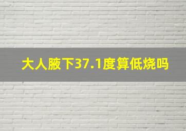 大人腋下37.1度算低烧吗