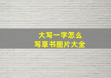 大写一字怎么写草书图片大全