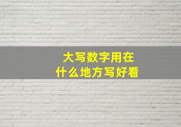 大写数字用在什么地方写好看