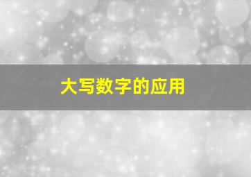 大写数字的应用