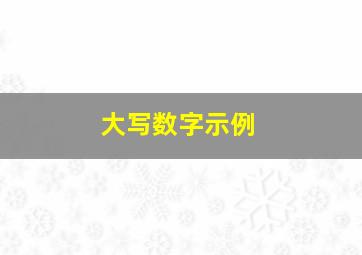 大写数字示例