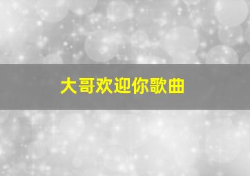 大哥欢迎你歌曲