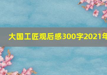 大国工匠观后感300字2021年