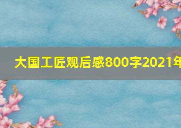 大国工匠观后感800字2021年