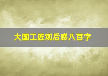 大国工匠观后感八百字