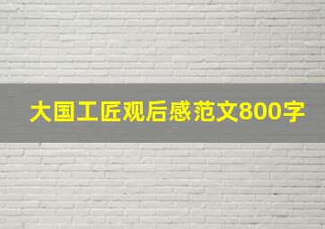 大国工匠观后感范文800字