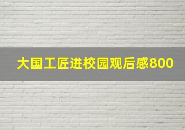 大国工匠进校园观后感800