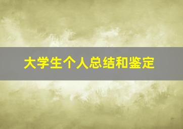 大学生个人总结和鉴定