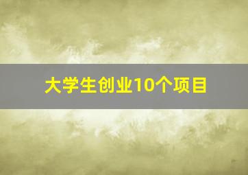 大学生创业10个项目