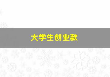 大学生创业款