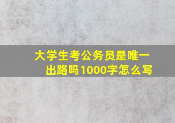 大学生考公务员是唯一出路吗1000字怎么写