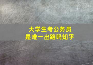 大学生考公务员是唯一出路吗知乎