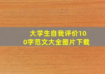 大学生自我评价100字范文大全图片下载