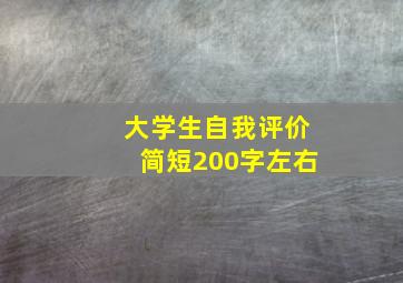 大学生自我评价简短200字左右