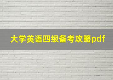 大学英语四级备考攻略pdf