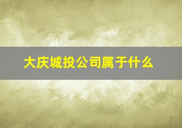 大庆城投公司属于什么