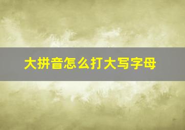 大拼音怎么打大写字母