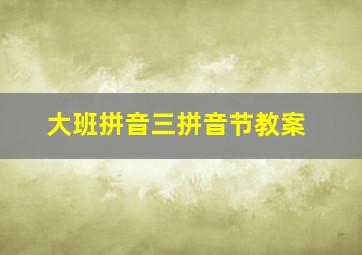 大班拼音三拼音节教案