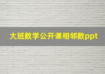 大班数学公开课相邻数ppt