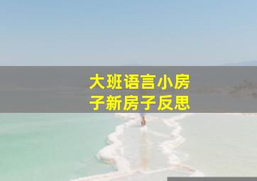 大班语言小房子新房子反思