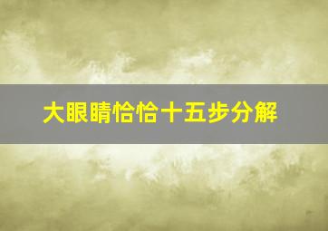 大眼睛恰恰十五步分解