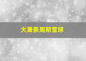 大萧条周期雪球