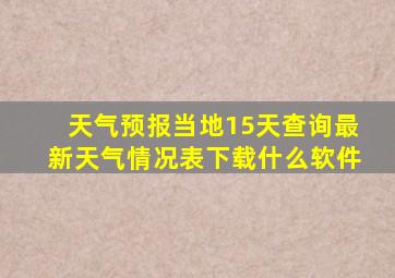 天气预报当地15天查询最新天气情况表下载什么软件